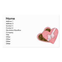 valentine chocolates heart business card templates