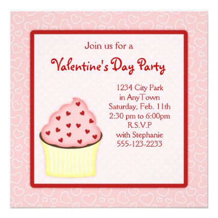 Valentine Cupcake Party Invites