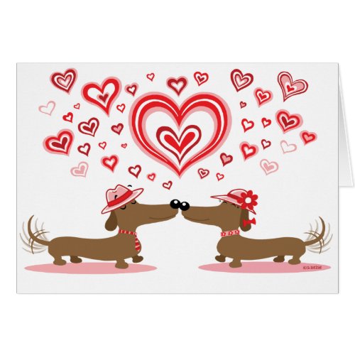 Valentine Dachshunds - Customized Greeting Card