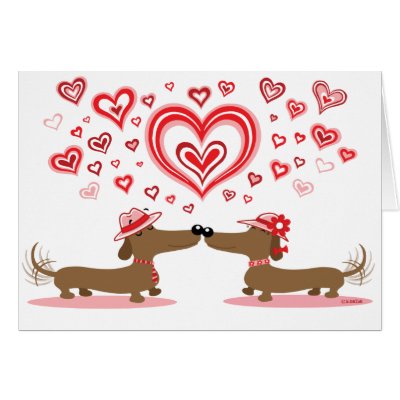Valentine Dachshunds - Cute Valentine's Day Card