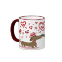 Valentine Dachshunds LOVE YOU! mug mug