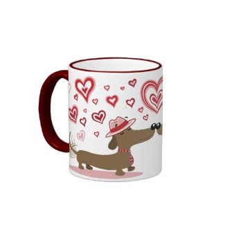 Valentine Dachshunds LOVE YOU! mug mug