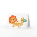 Valentine dancing lion couple greeting card
