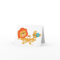 Valentine dancing lion couple notecard by Lioness_Graphics Valentine dancing lion couple notecard