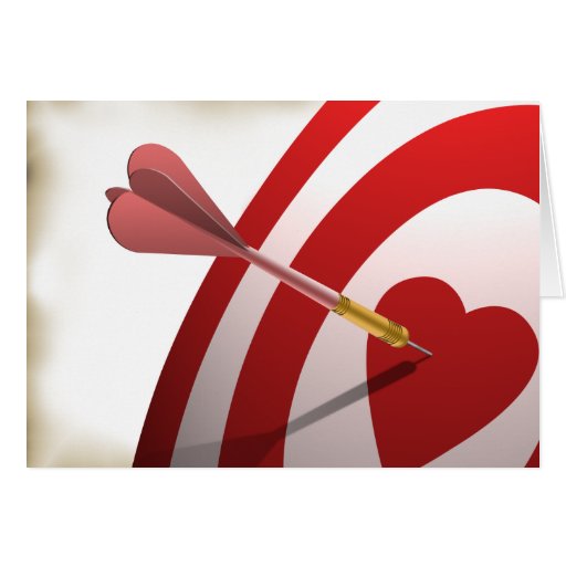 Valentine Dart and Heart Greeting Card Zazzle