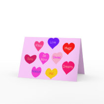 Valentine Day Conversation Hearts Greeting Card