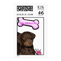 Valentine Doberman postage by wolfmountainstudio Valentine Doberman postage