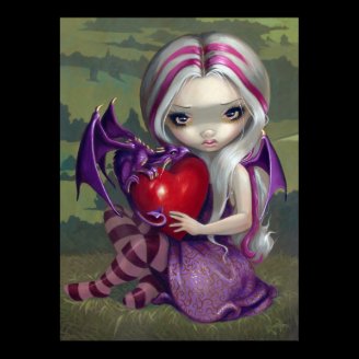 Valentine Dragon gothic fairy Art Print