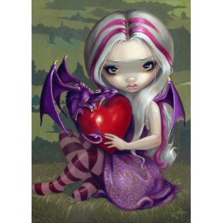Valentine Dragon gothic fairy Card card
