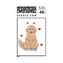 Valentine Ears Golden Retriever Postage