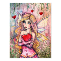 Valentine Fairy Postcard by Molly Harrison