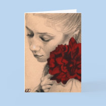 Valentine fairy rose Card