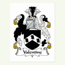 Valentine Family Crest Postcard