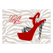 VALENTINE Fashion Gift Card Shoe Zebra Red profilecard