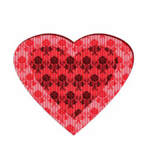 Valentine Flock Pattern Heart Black T-Shirt by jamiecreates1 Valentine Flock Pattern Heart Black T-Shirt