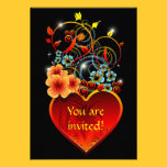 Valentine Floral Heart Love Invitation Card invitations