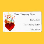 Valentine Floral Heart Love Label labels