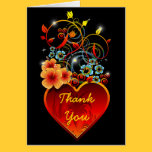 Valentine Floral Heart Love notecard cards