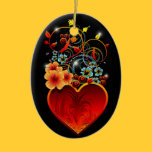 Valentine Floral Heart Love Ornament ornaments