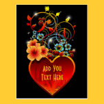 Valentine Floral Heart Love Postcard postcards