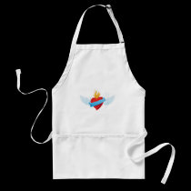 valentine flying heart aprons