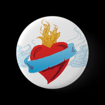 valentine flying heart buttons