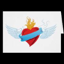 valentine flying heart cards
