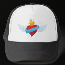 valentine flying heart hats