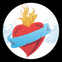 valentine flying heart stickers