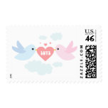 Valentine Flying Love Birds Postage Stamp