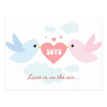 Valentine Flying Love Birds postcards