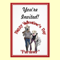 Valentine from the Old West Dogs invitations