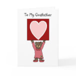 valentine girl bear holding card for godfather
