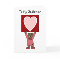 valentine girl bear holding card for godfather