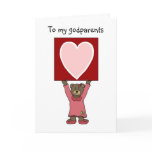 valentine girl bear holding card for her godparent