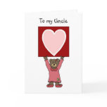 valentine girl bear holding card for her uncle