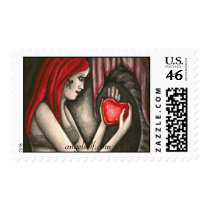 Valentine Gothic Mermaid Postage Stamps stamps