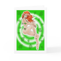 Valentine Green Bikini Babe Greeting Cards
