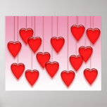 Valentine Hanging Hearts posters