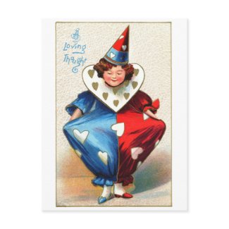 Valentine Harlequin postcard