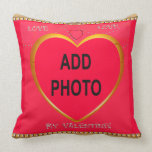 Valentine Heart Frame Add Your Photo Throw Pillow