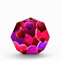 Valentine Heart Love Leaves Acrylic Award
