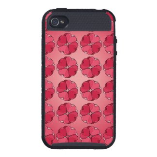 Valentine Heart Rosettes Pattern iPhone 4 Case
