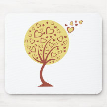 valentine heart tree mousepad