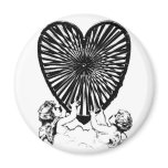 Valentine Heart With  Cupid's (For Valentines Day) Magnet