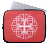 Valentine hearts and cross pink & red laptop sleeves