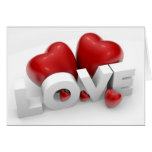 Valentine hearts and love word greeting card