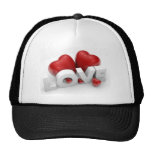 Valentine hearts and love word hats