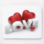 Valentine hearts and love word mouse pads