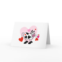 Valentine Hearts Cow Card